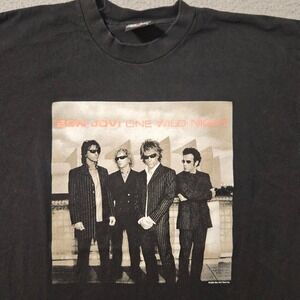 Vintage 2001 Bon Jovi Shirt Mens Size Large One Wild Night World Tour Y2K